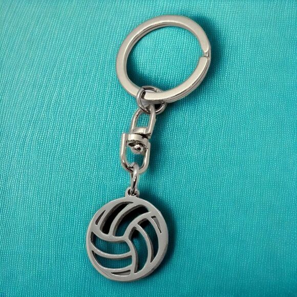 Volleyball 🏐 Silver Stainless Steel Keychain Key Ring Chain Clip Summer Olympic - Picture 8 of 8